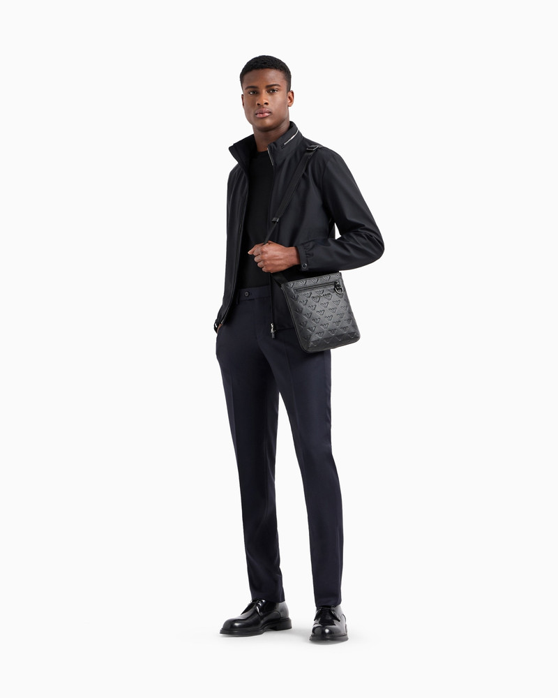 Full-zip nylon blouson with stowaway hood 2