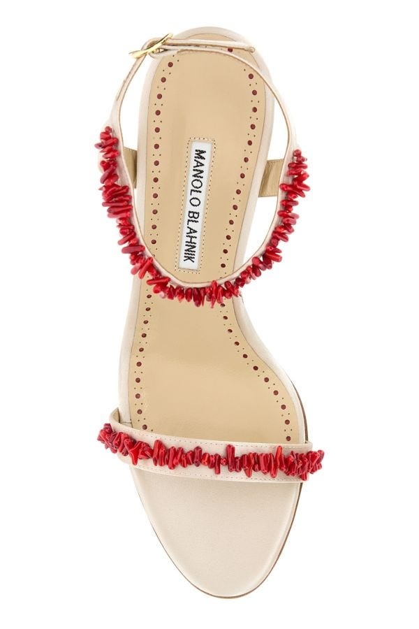 【送料&関税込】Manolo Blahnik Sand Satin Cienzan Sandals Manolo Blahnik Sand satin Cienzan sandals | gebnegozionline