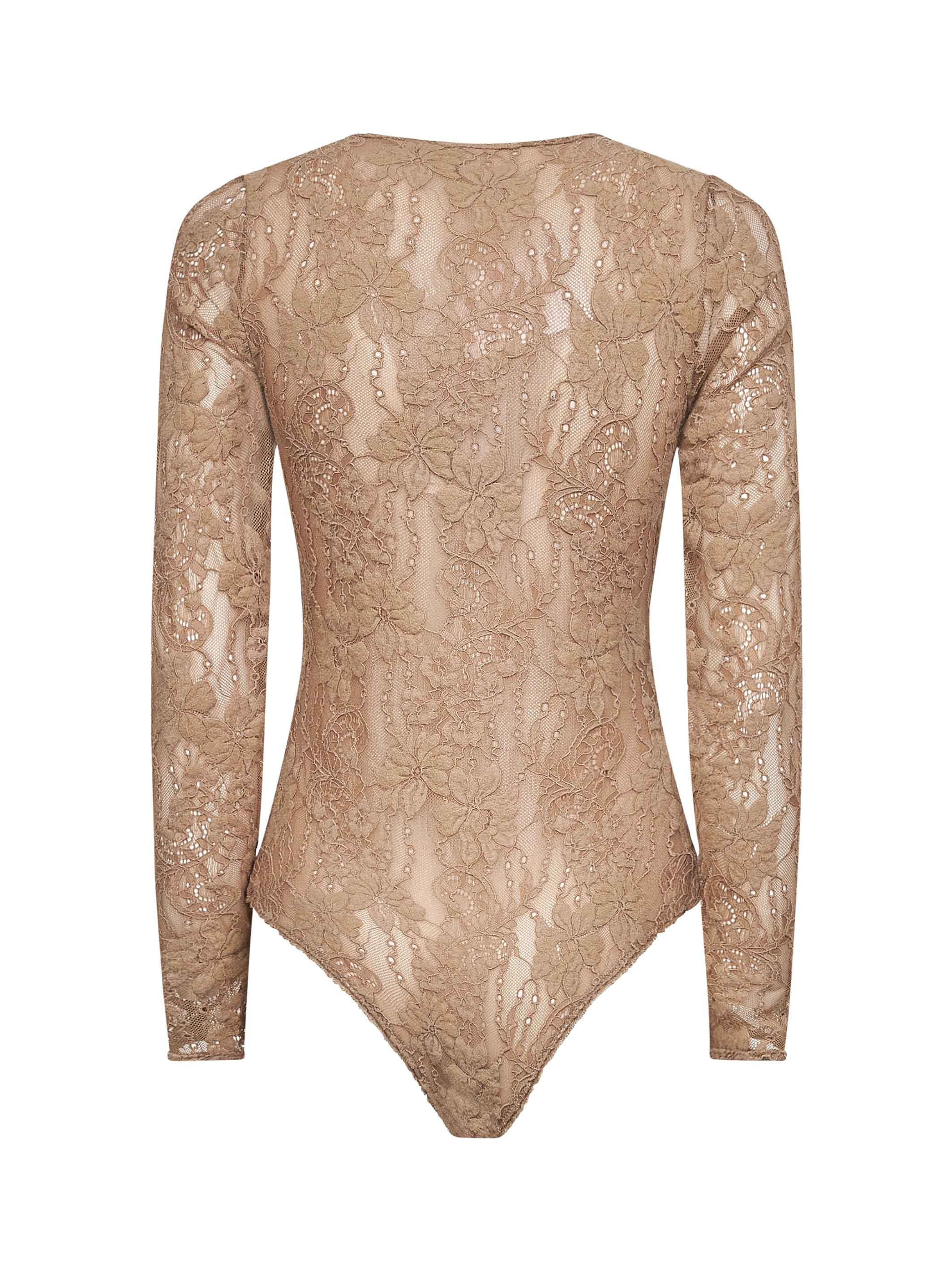 Brown lace bodysuit - 2