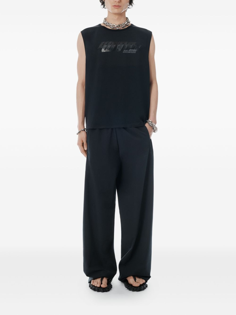 logo-print vest - 2