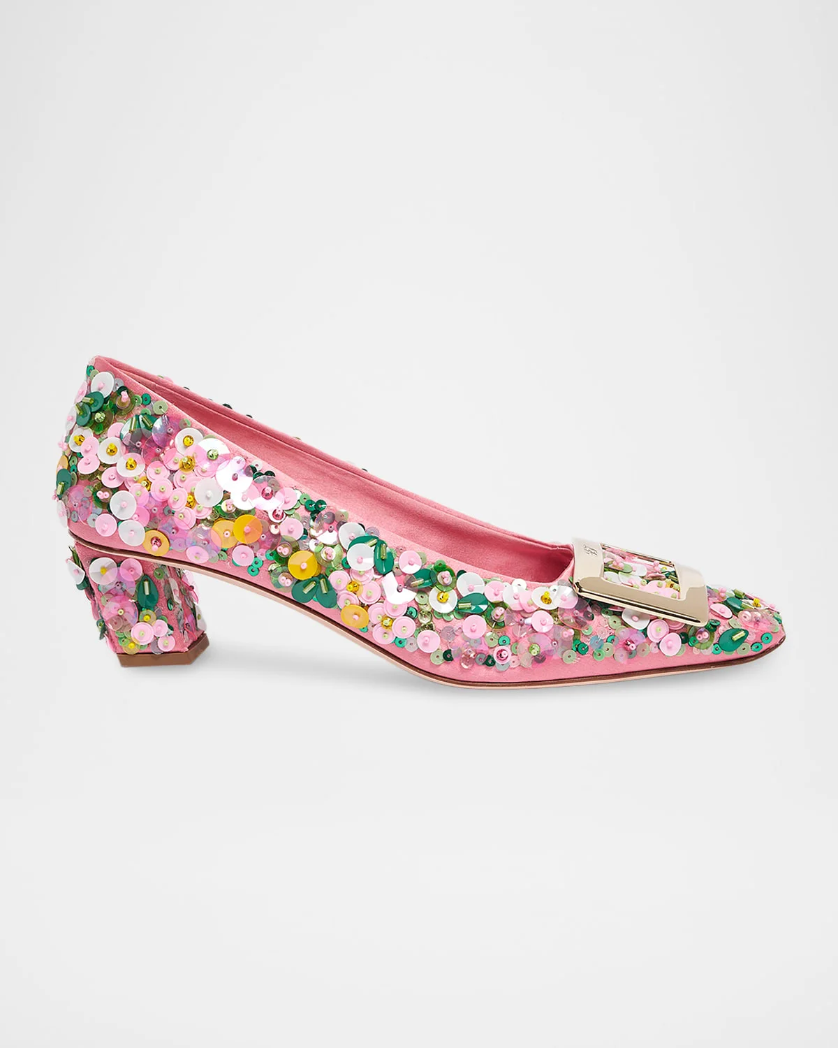 Belle Vivier Sequin Satin Pumps - 1