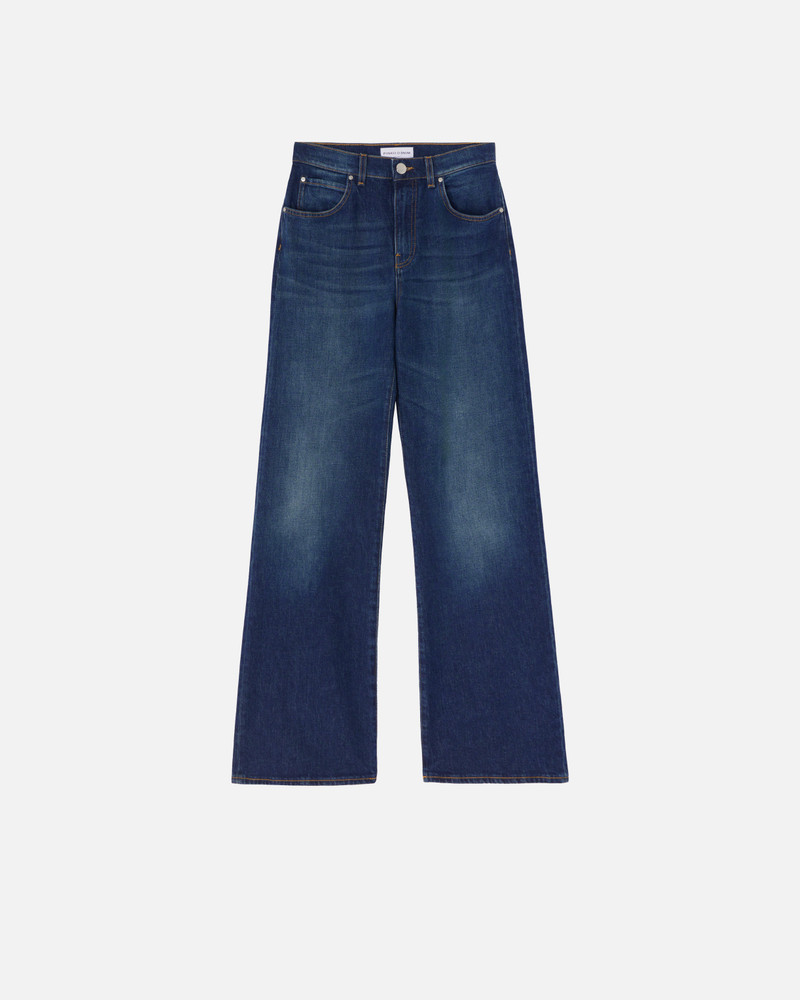 WIDE-LEG VINTAGE BLUE DENIM JEANS - 1