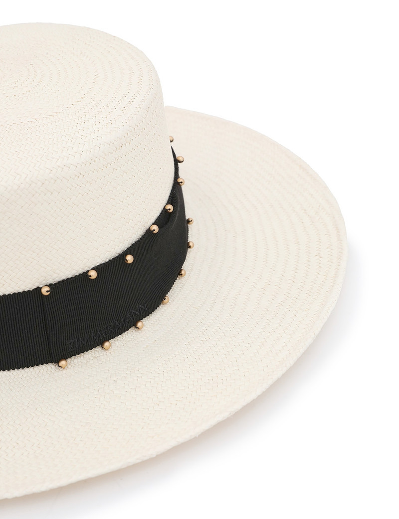 RIBBON STRAW BOATER 6