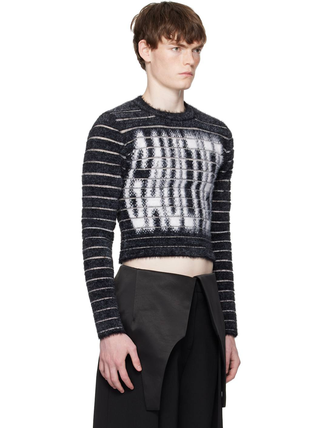 Black & White Jacquard 'Gaultier' Sweater - 2