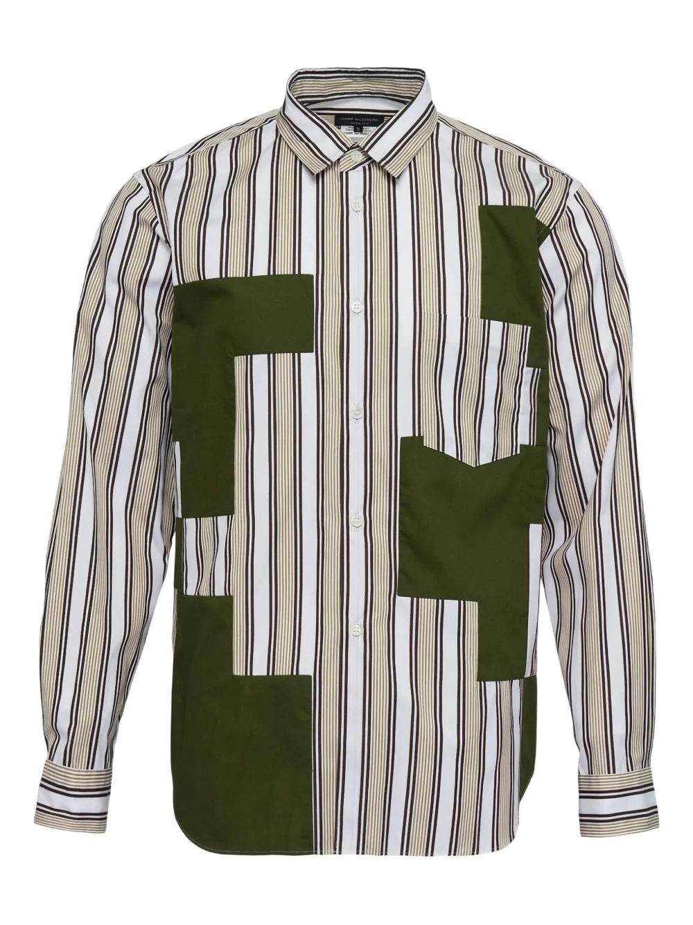 striped patchwork shirt - 1
