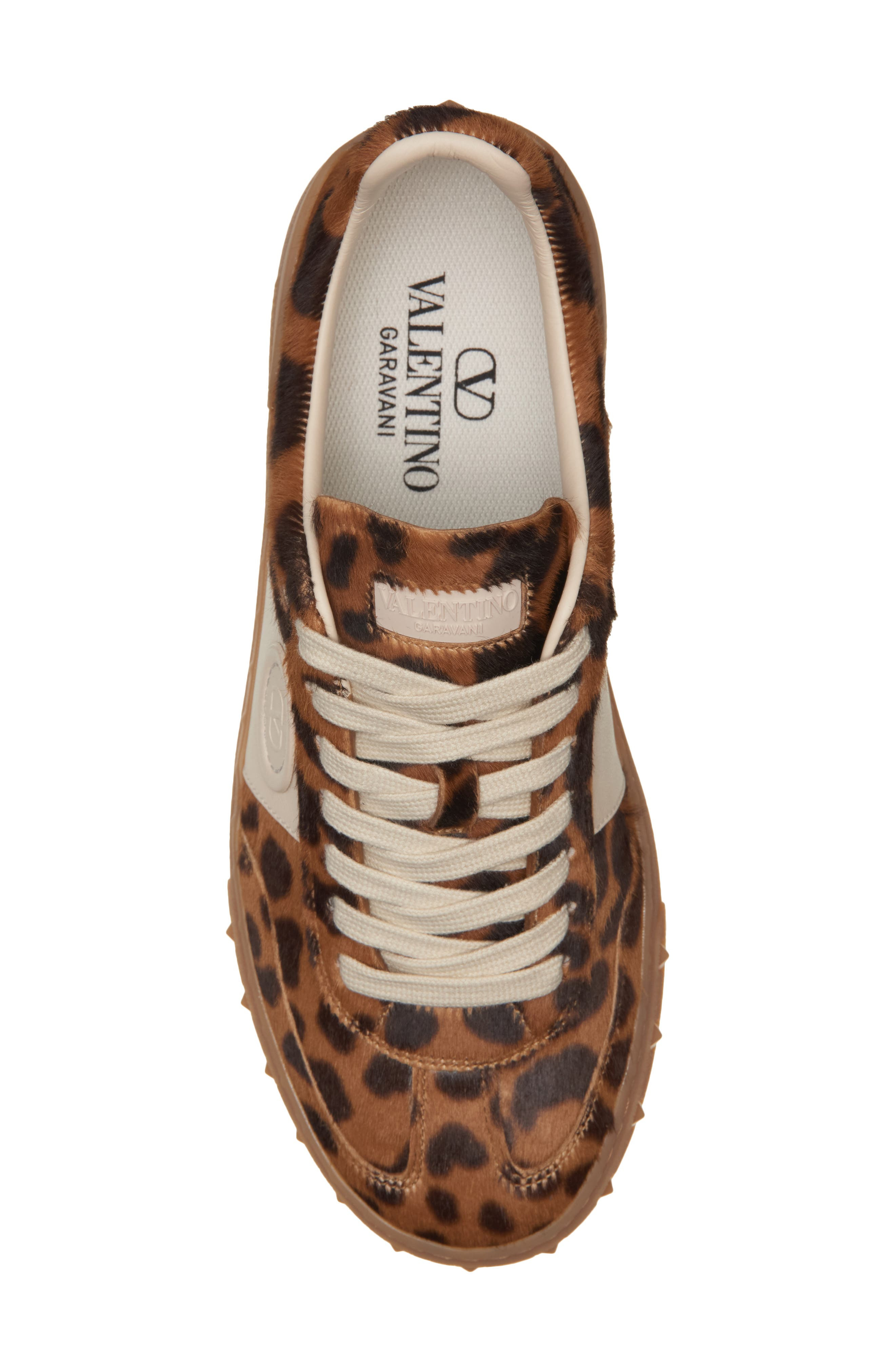 Valentino Upvillage Genuine Calf Hair Low Top Sneaker in Miele Moro/Ambra Calf Hair at Nordstrom - 5