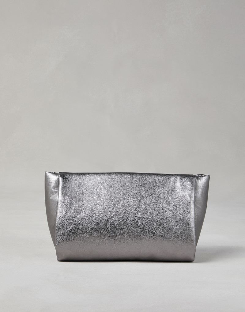 Brunello Cucinelli Lamé calfskin clutch bag with shimmering detail outlook