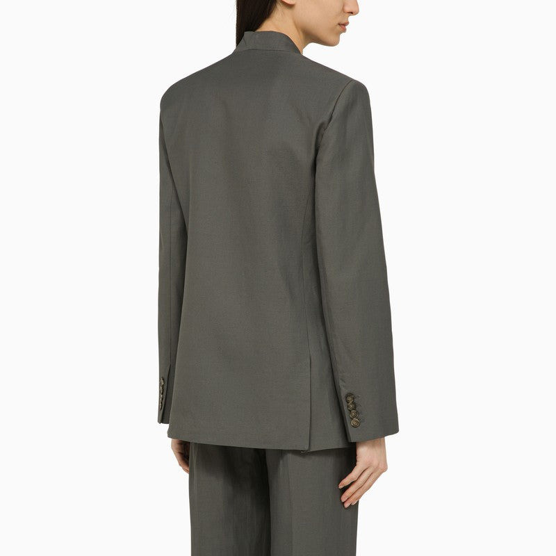 Loulou de Saison SANDYATO SINGLE-BREASTED GREY VISCOSE BLAZER outlook