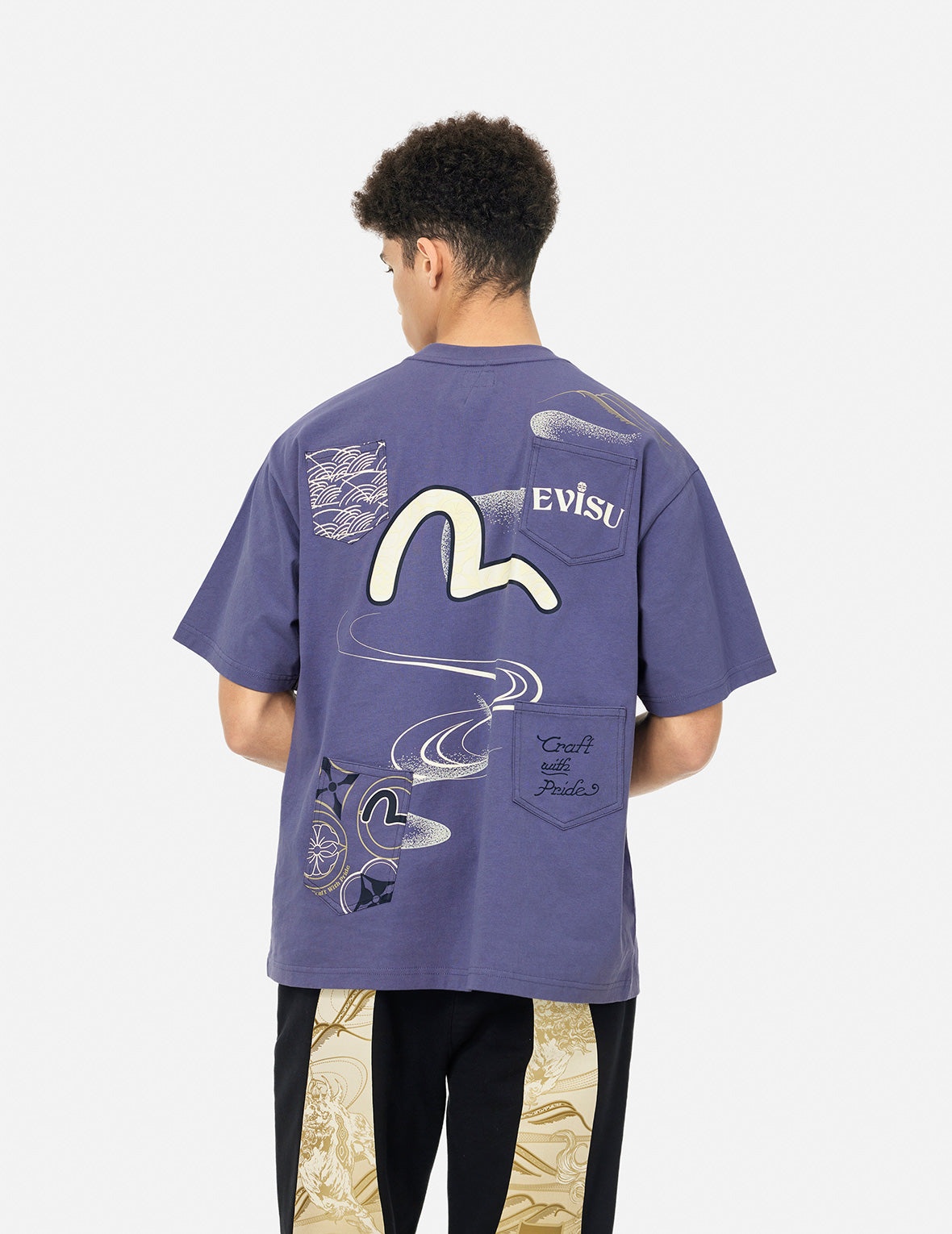 Multi-Pocket and Multi-Print Loose Fit T-shirt - 5