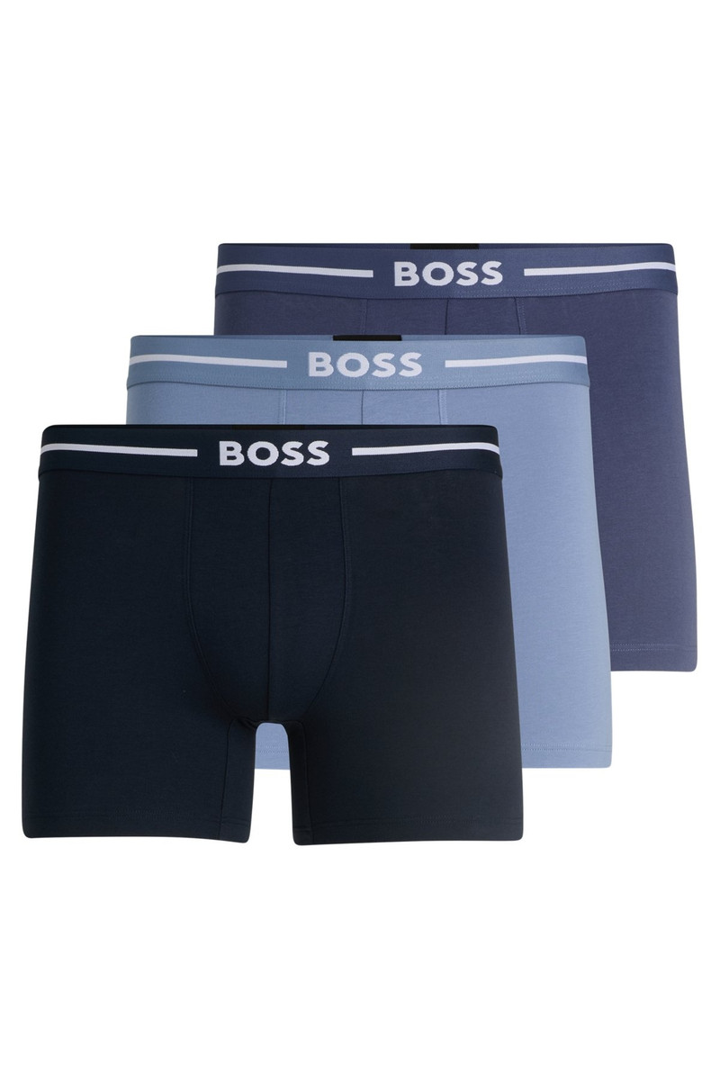 THREE-PACK OF STRETCH-COTTON BOXER BRIEFS WITH LOGOS 1