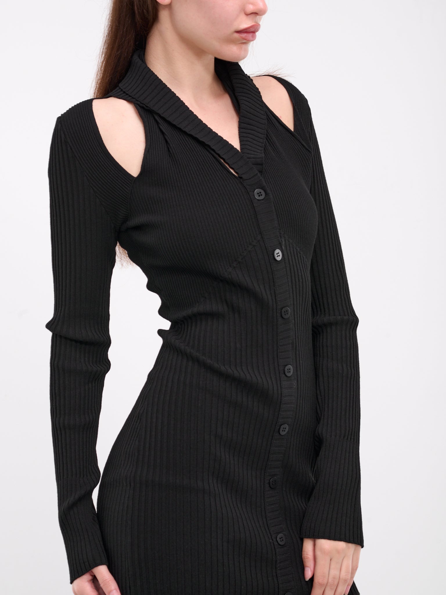 Rib-Knit Mini Dress - 4