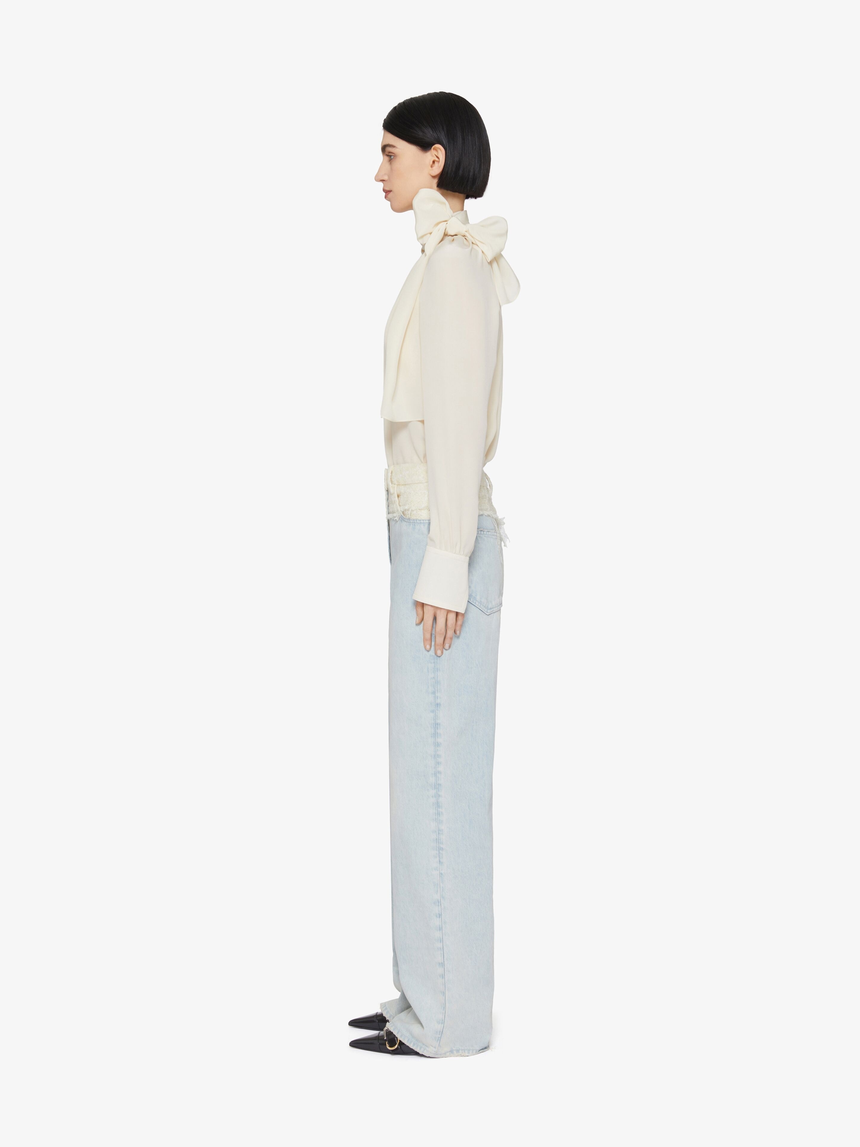 BLOUSE IN SILK WITH LAVALLIÈRE - 3