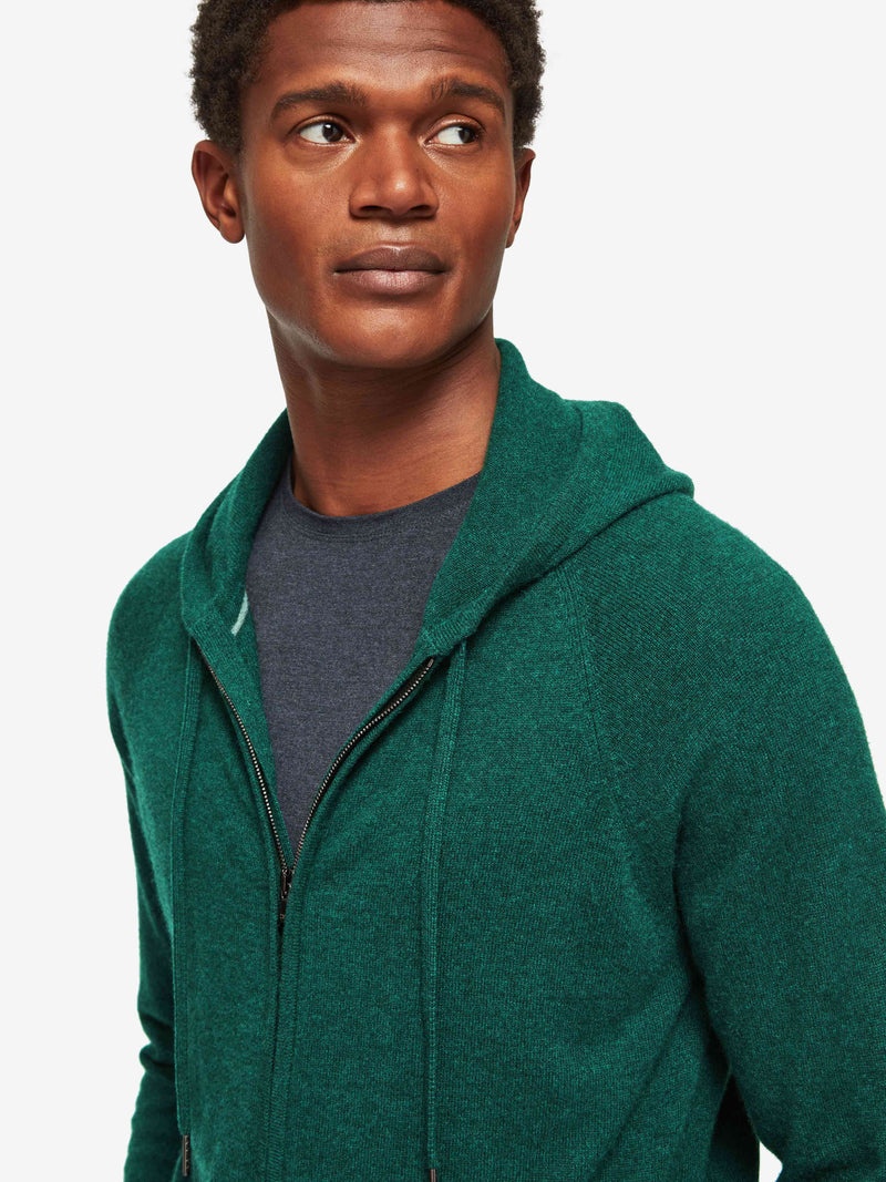Men's Hoodie Finley Cashmere Dark Green Heather - 2