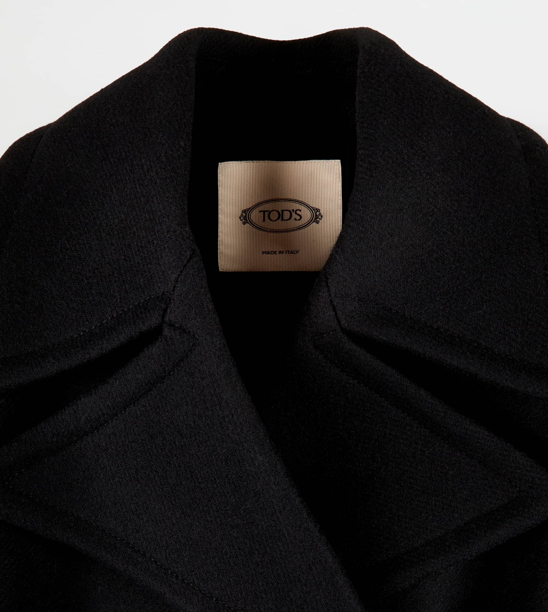 WOOL BLEND PEACOAT - BLACK - 9