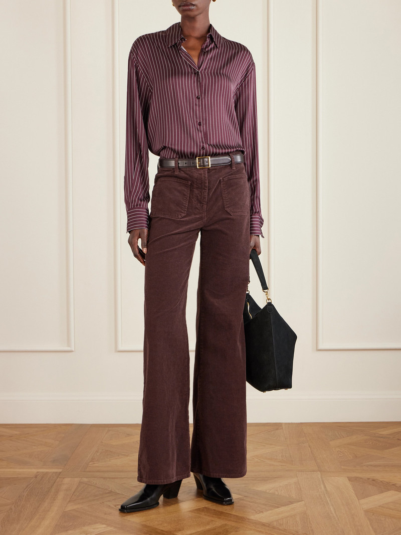 The Frankie Shop Peri Striped Satin Shirt outlook