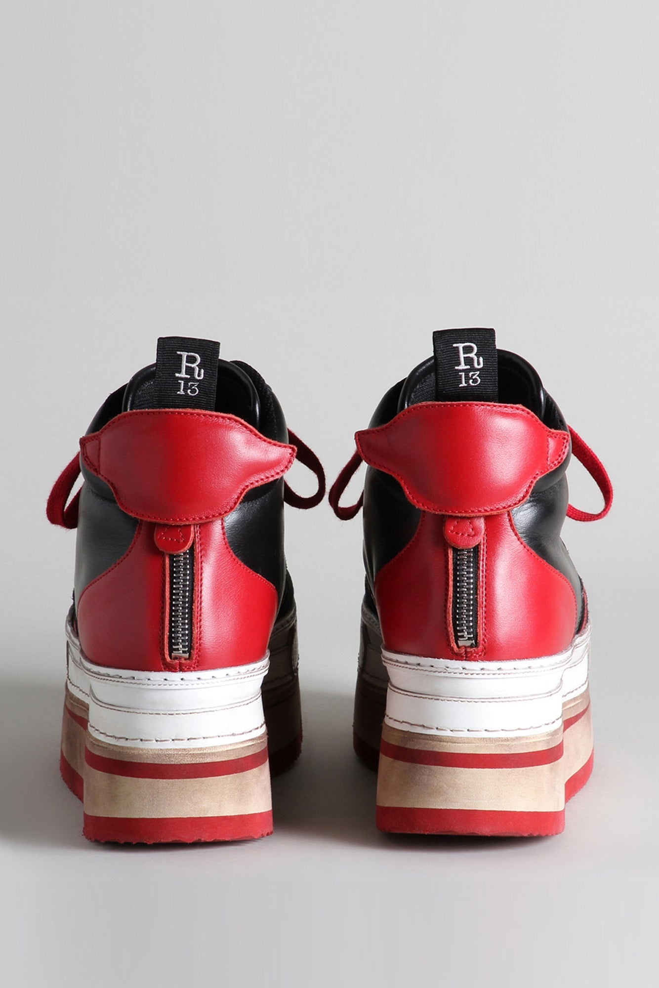 The Riot Leather High Top - Black and Red | R13 Denim Official Site - 3