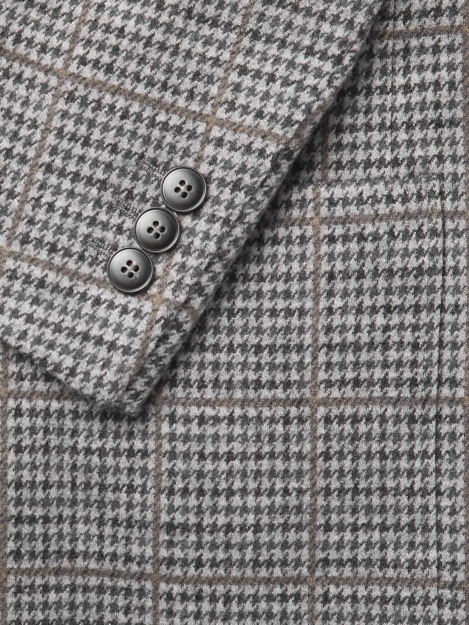 Impeccabile Puppytooth Wool Blazer Gray - 4