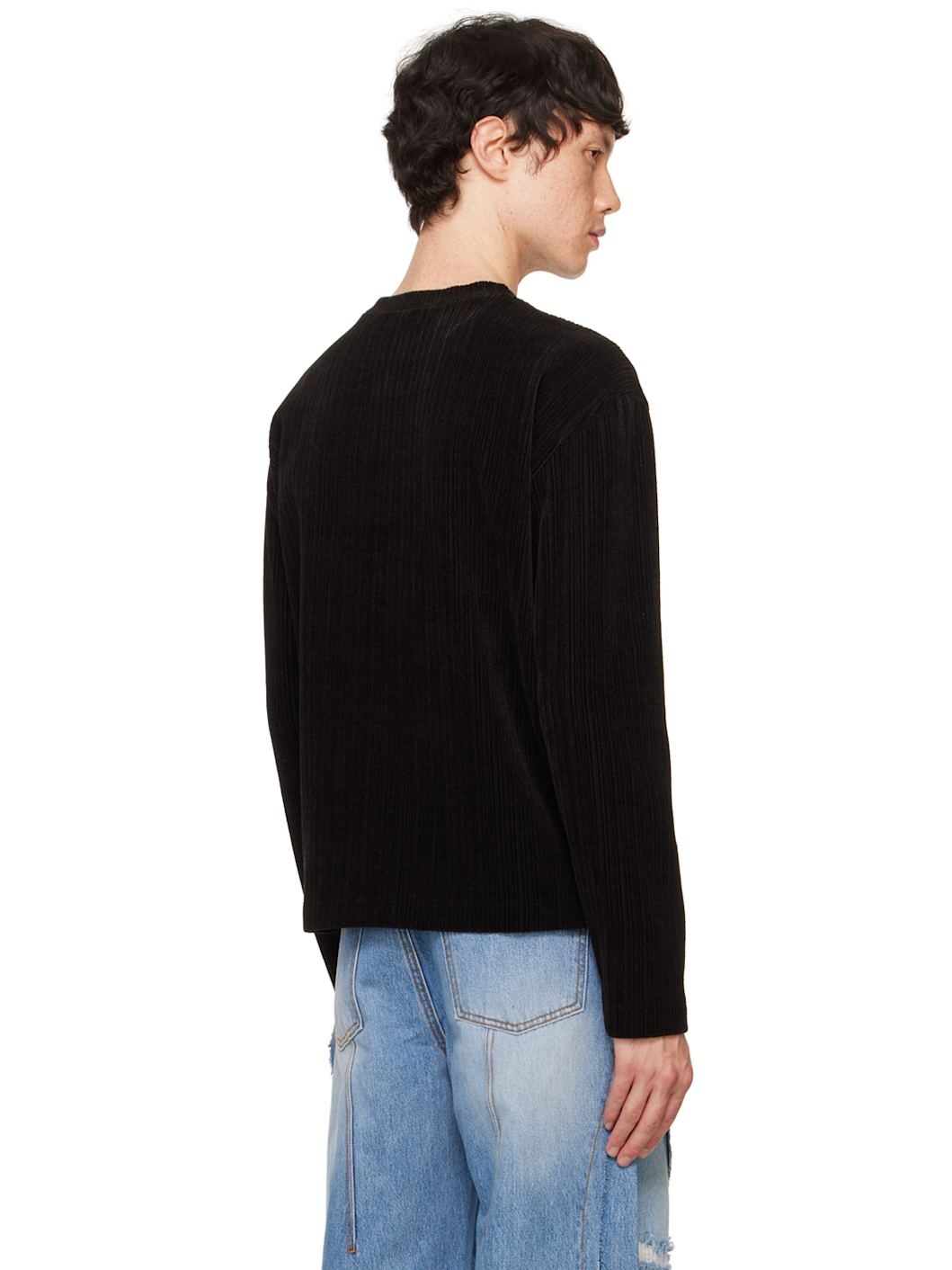 ニット・セーター ANDERSSON BELL FLOWER RIB CREW-NECK SWEATER 5MM100 FLOWER RIB CREW-NECK SWEATER atb1173m(BLACK) – Andersson Bell