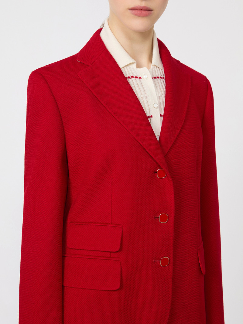 EMIRO Single-breasted piqué jersey jacket - RED 5