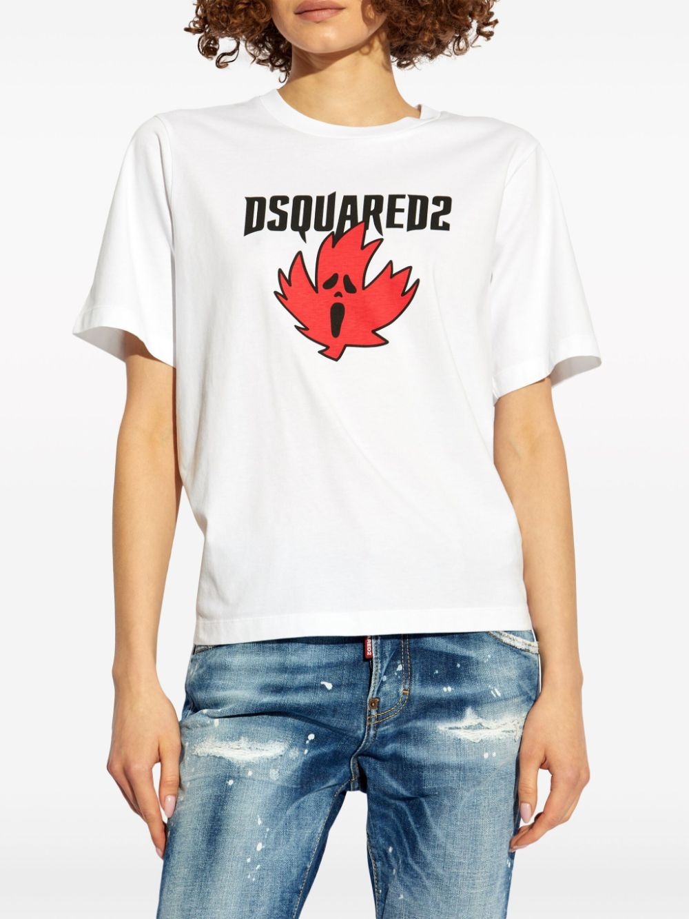 Horror maple leaf-print T-shirt - 3