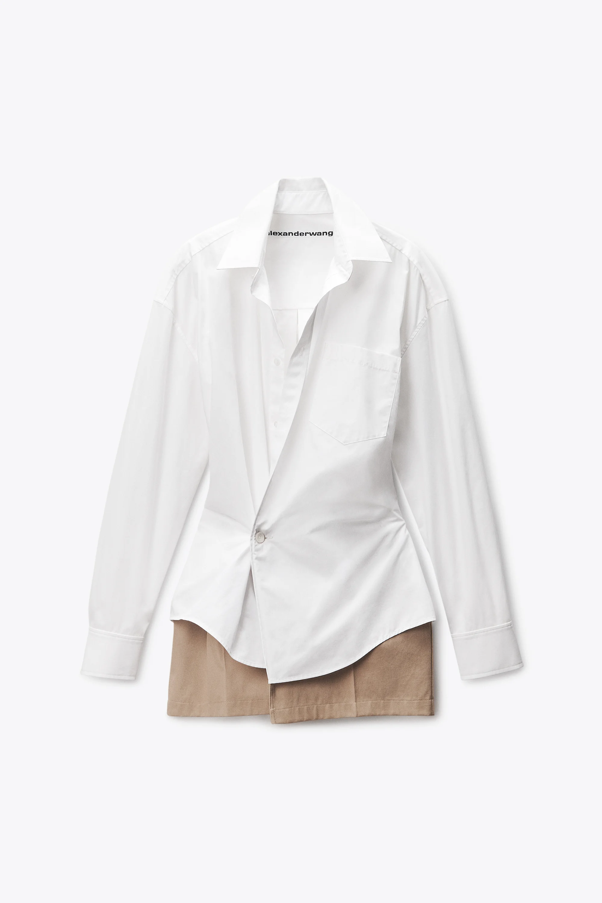 Pre-Styled Mini Wrap Dress in Twill - 1