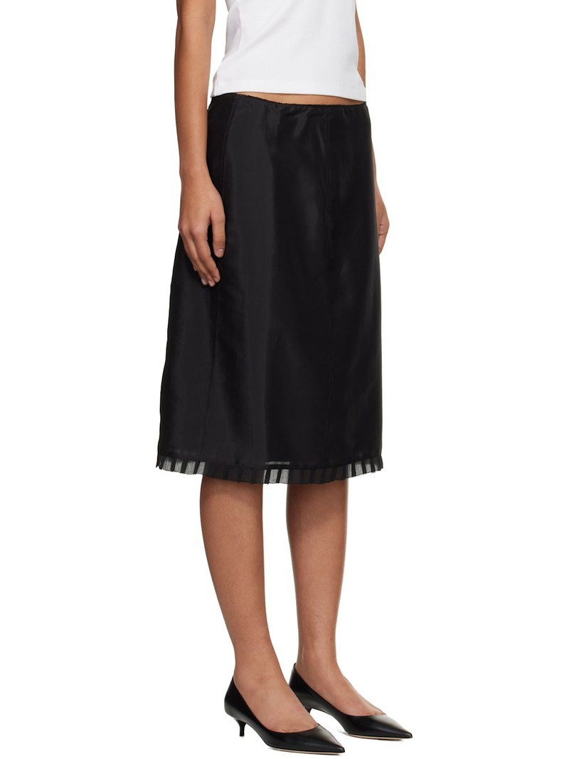 Black H-Line Laced Midi Skirt 2