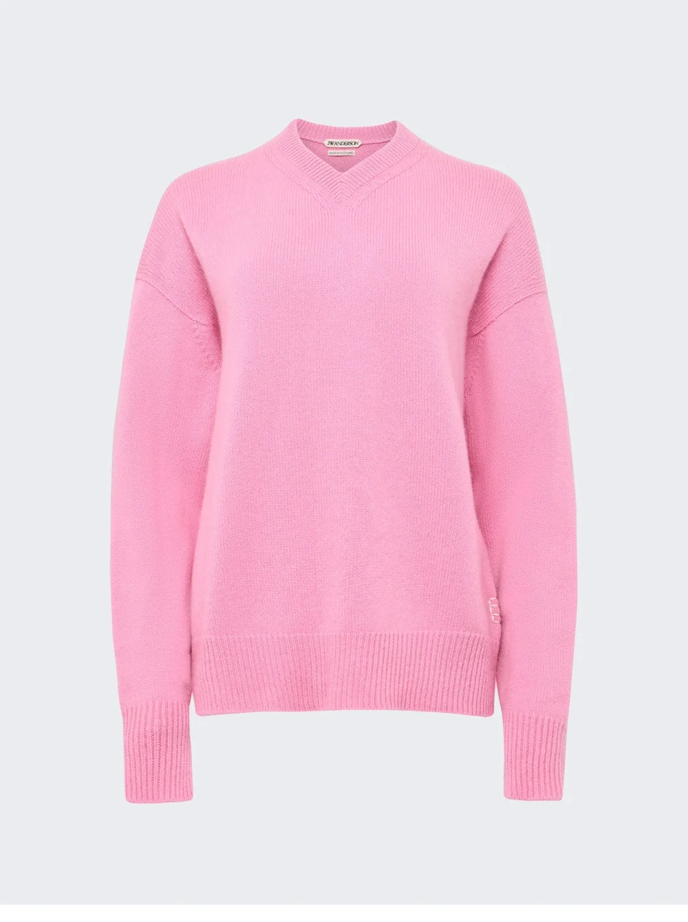 V-neck Cashmere Sweater Bubble Gum Pink - 1