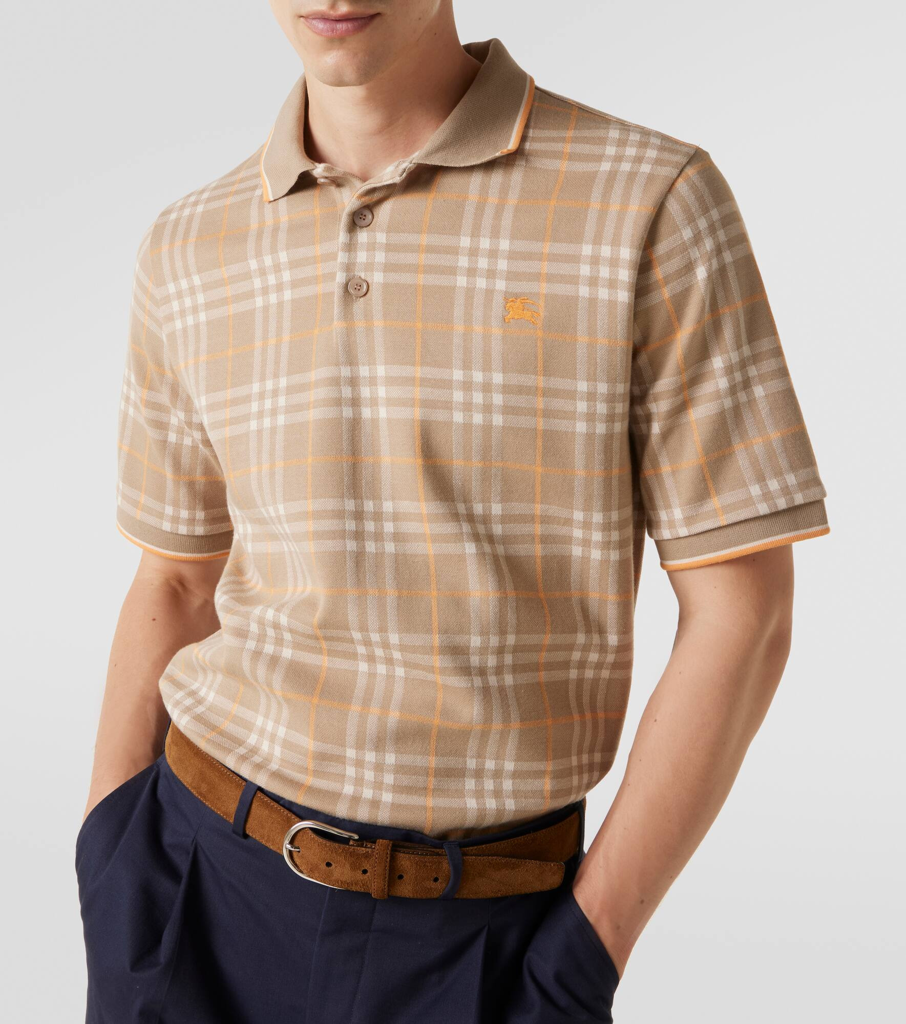 Checked cotton polo shirt - 5