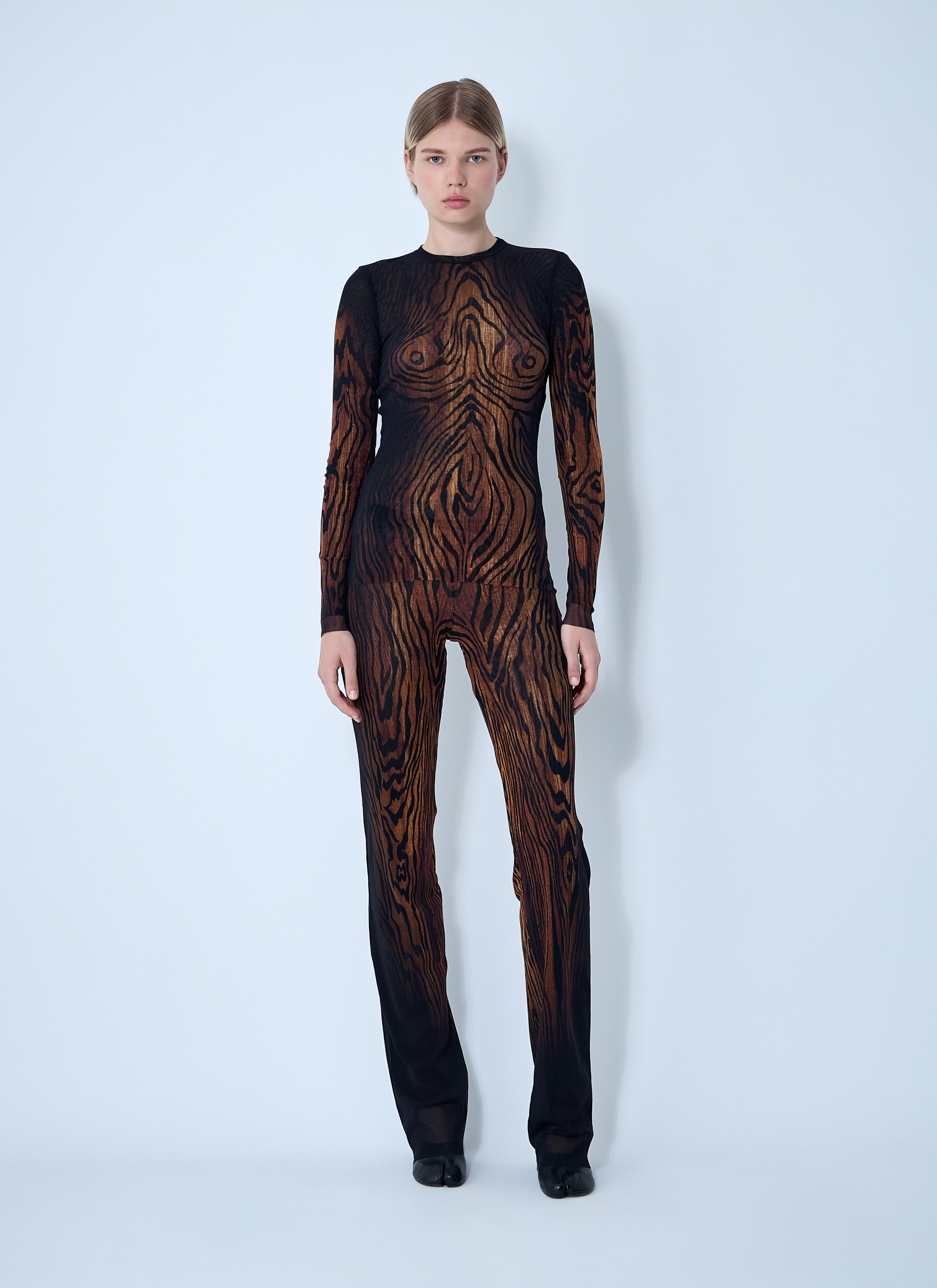 Jean Paul Gaultier Women Wood Mesh Top - 2