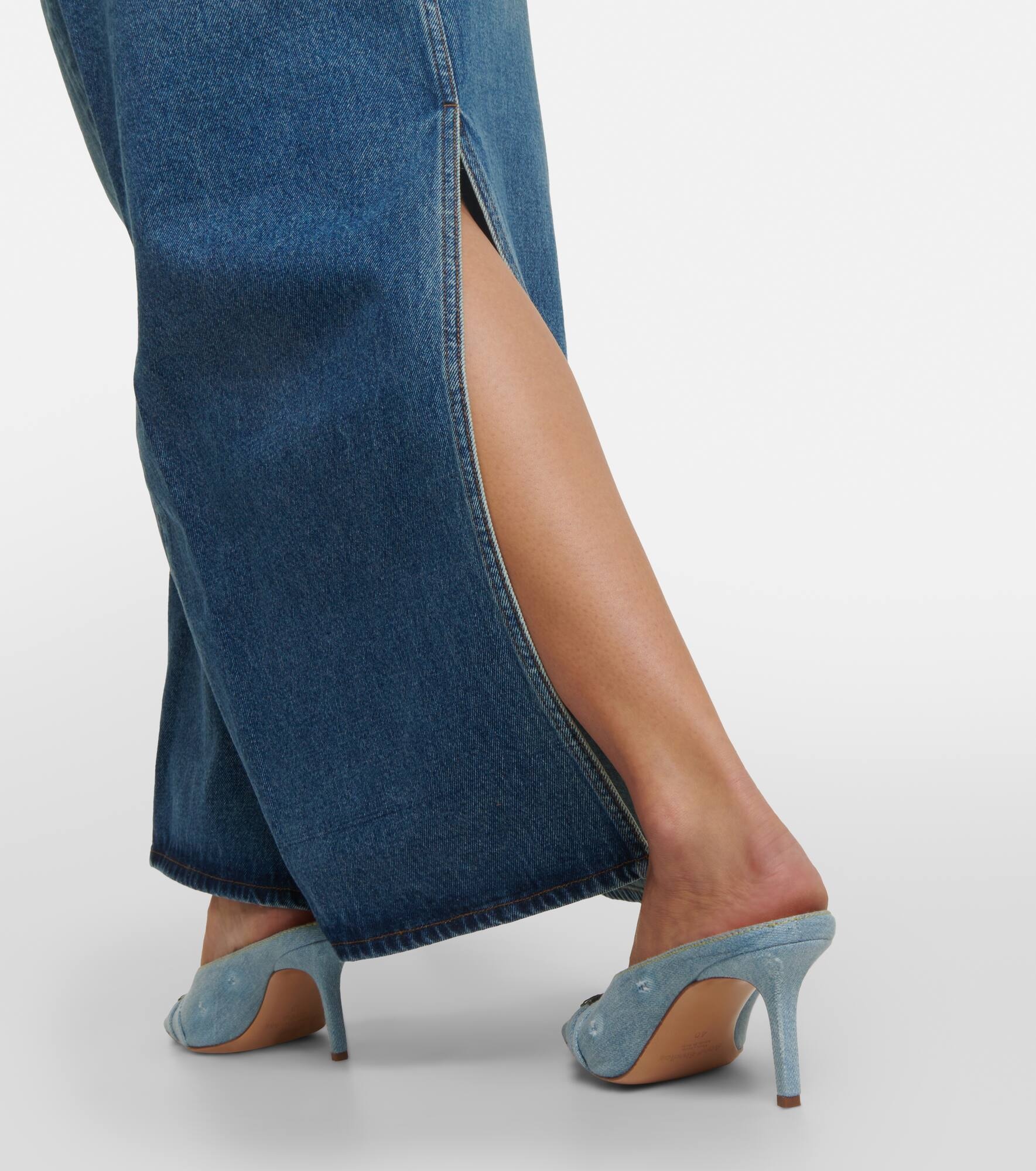 Y Belt denim maxi skirt - 5