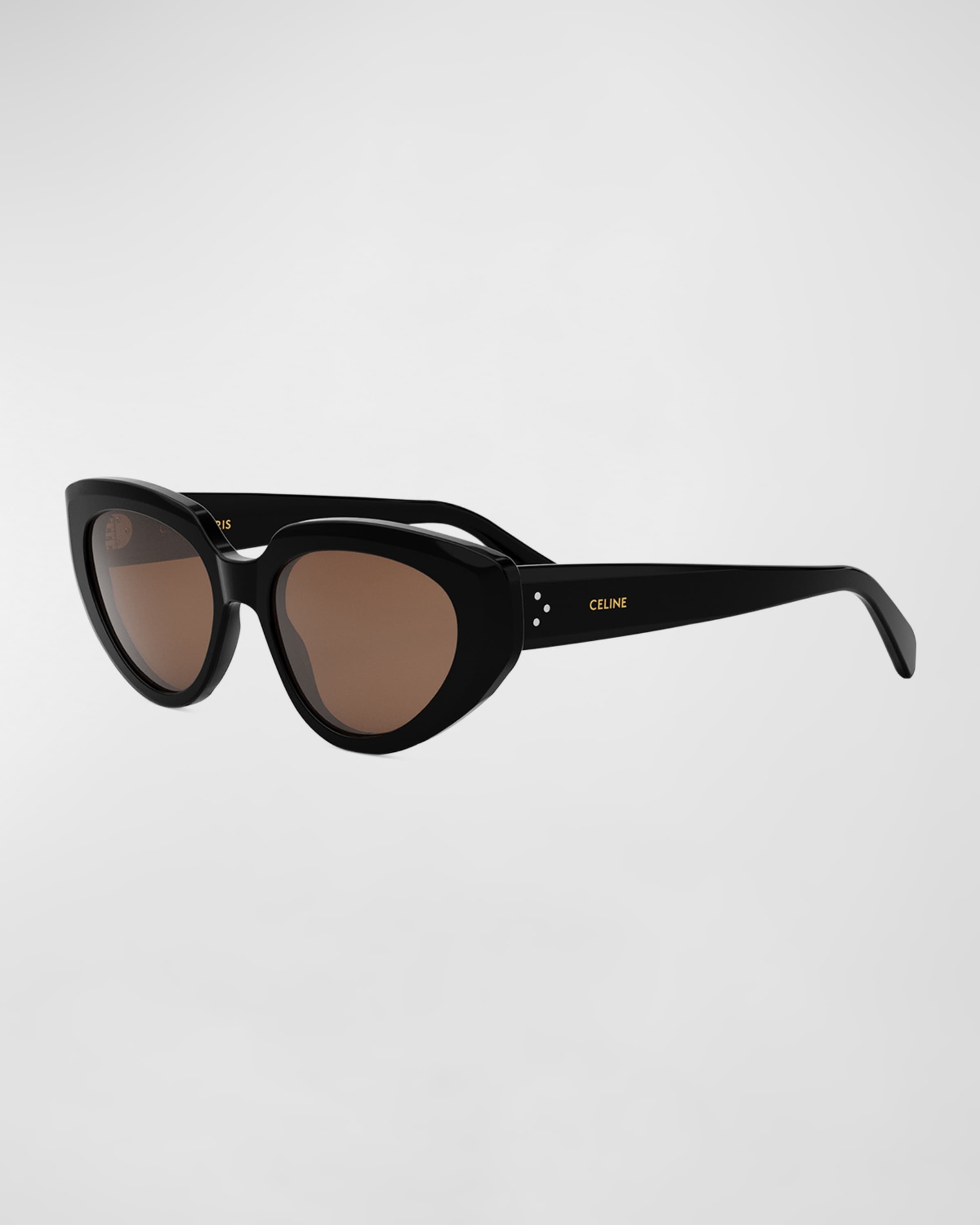 Bold 3 Dots Acetate Cat-Eye Sunglasses - 1