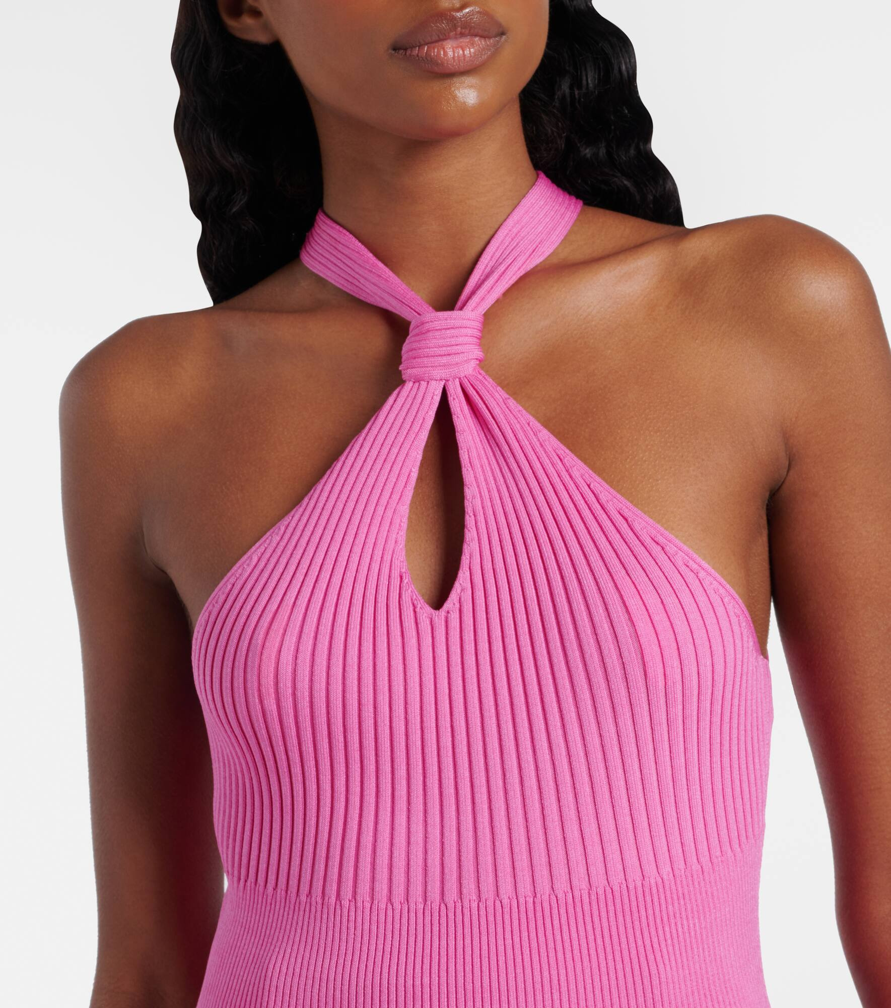 Andrea ribbed-knit halterneck top - 4