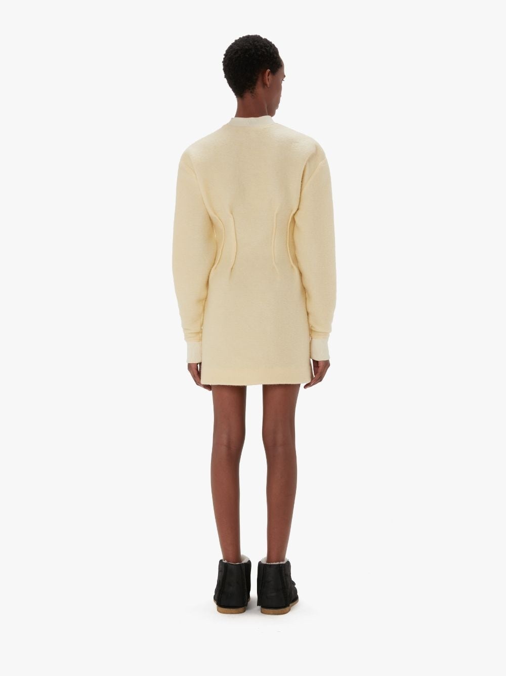 TEXTURED LONG SLEEVE HOURGLASS DRESS - 3
