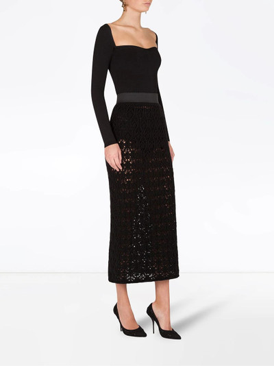 Dolce & Gabbana lace-effect pencil skirt outlook