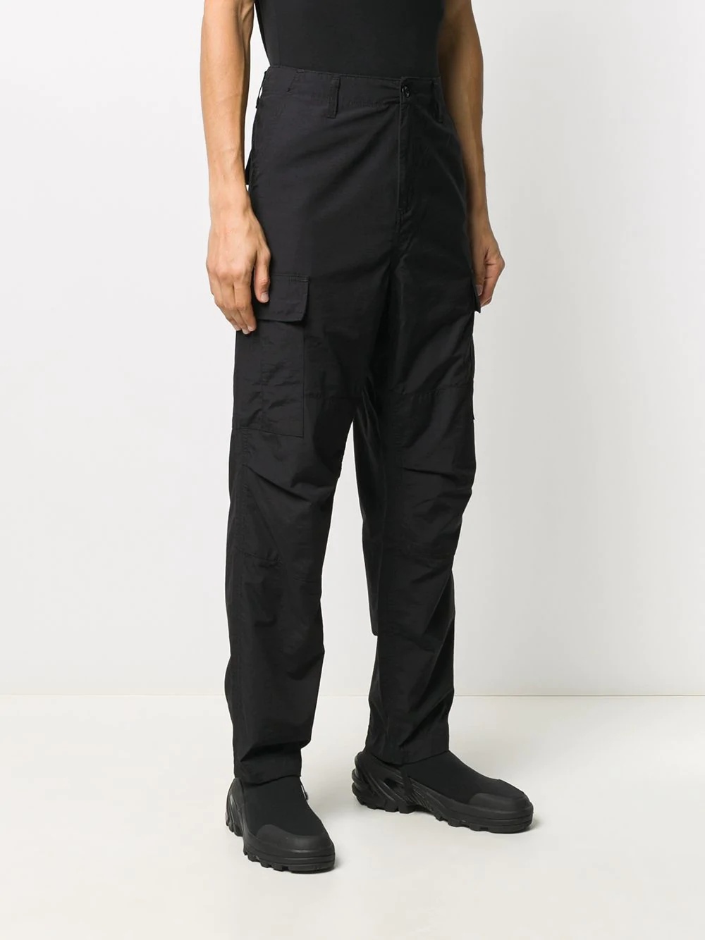 logo-patch cargo trousers - 3