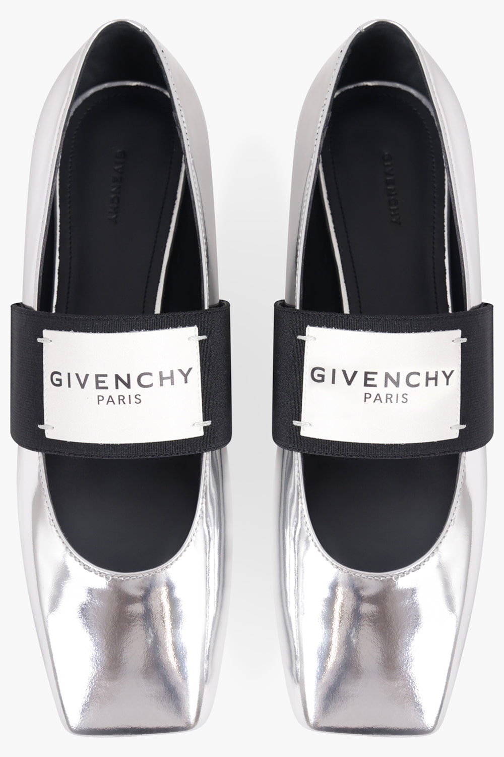 BALLERINA FLATS WITH GIVENCHY LABEL ELASTIC | SILVERY GREY - 4