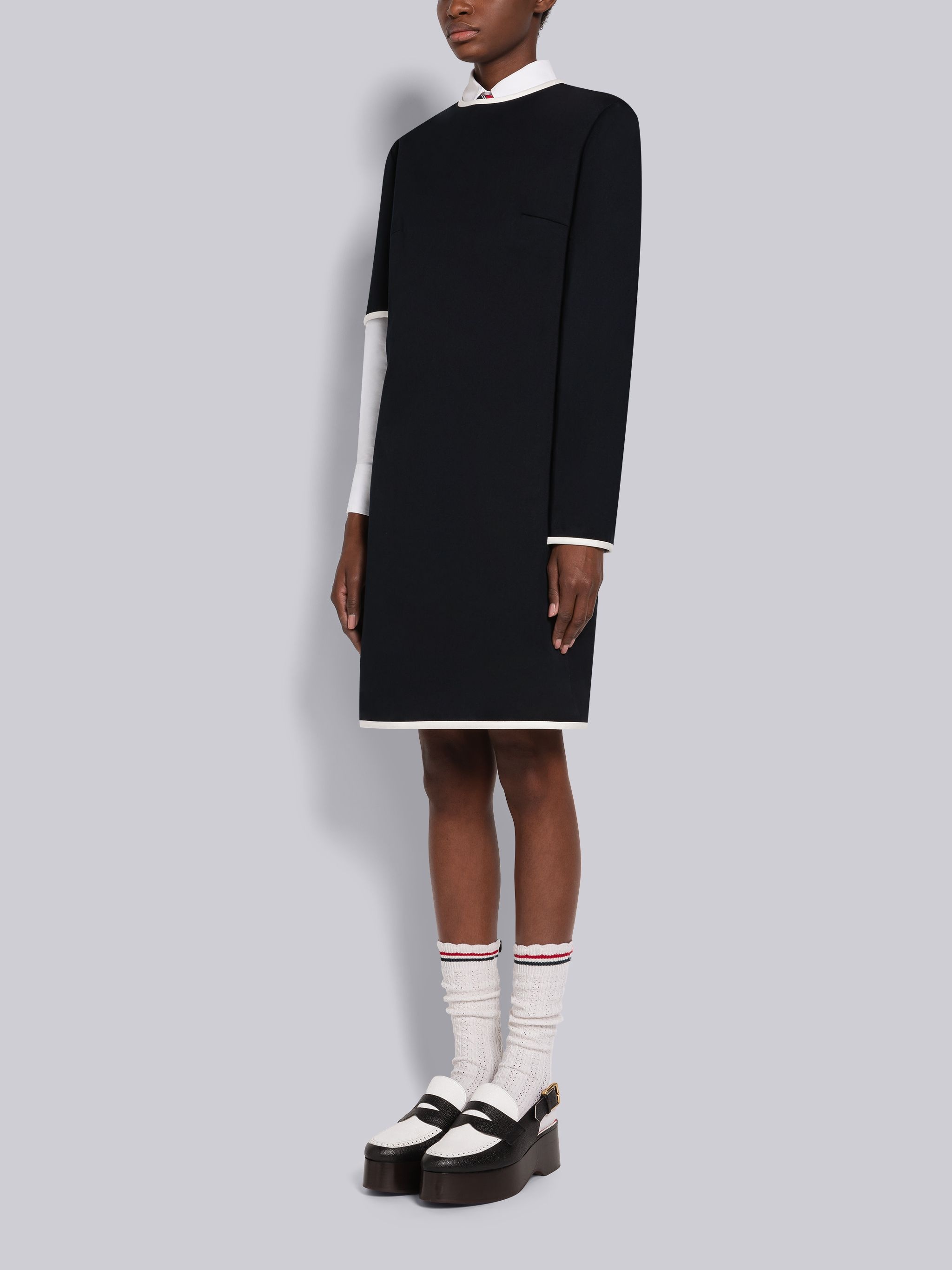 Cotton Twill Asymmetrical Pencil Dress - 2