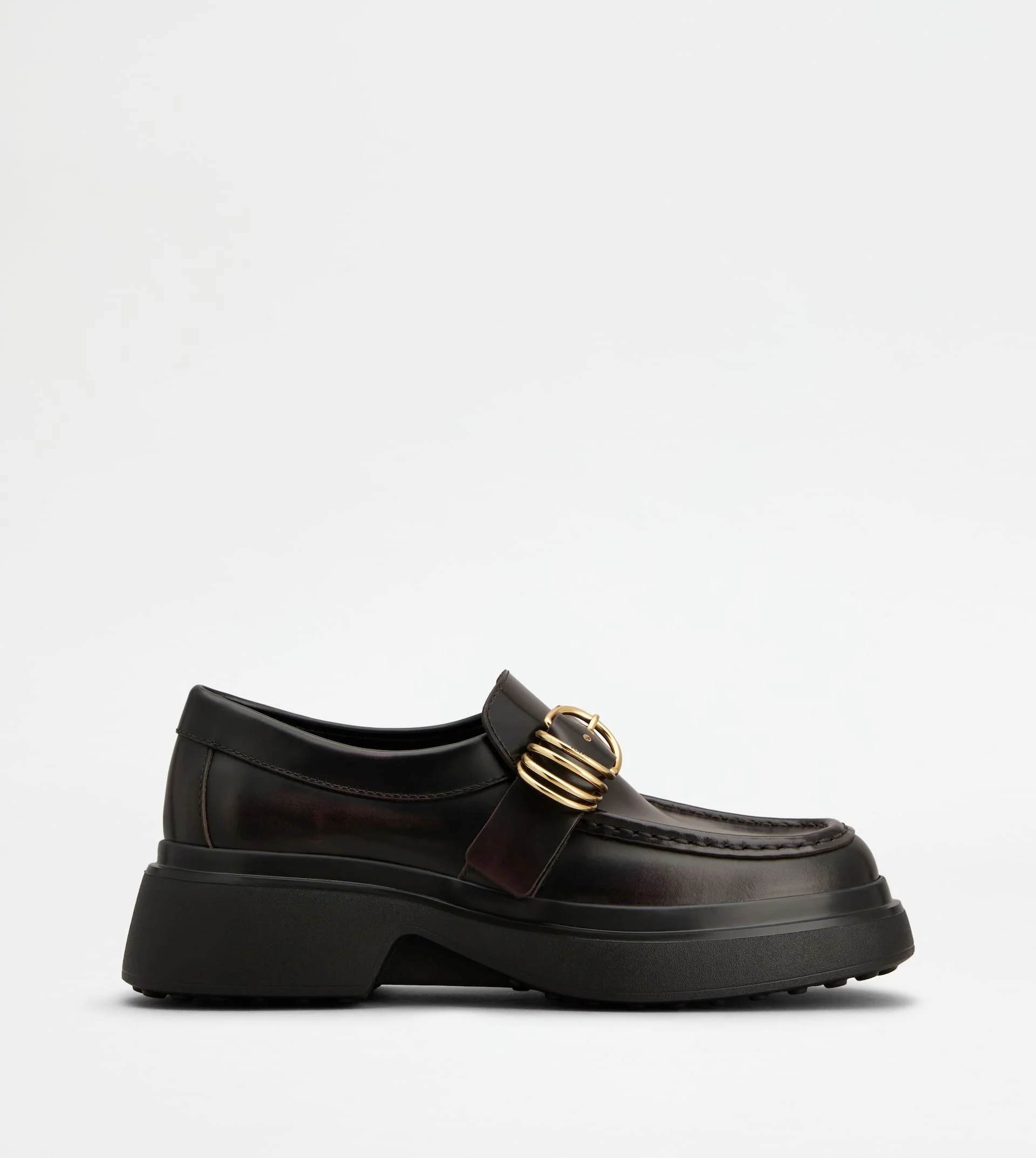 LOAFERS IN LEATHER - BURGUNDY - 1
