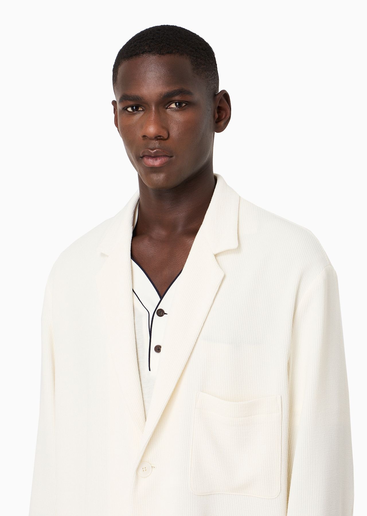 Single-breasted jacket in a wool and viscose canneté - 5