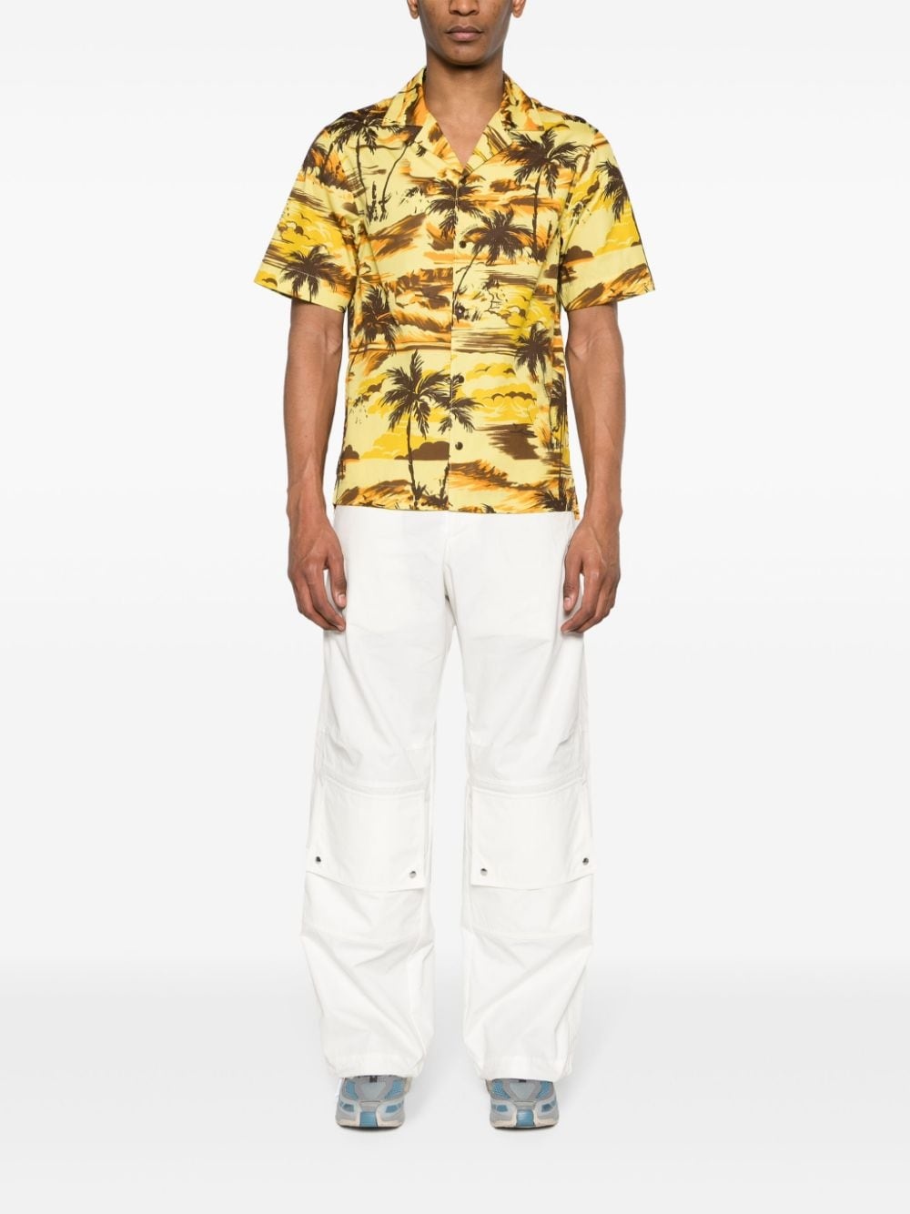 camp-collar palm tree-print shirt - 2