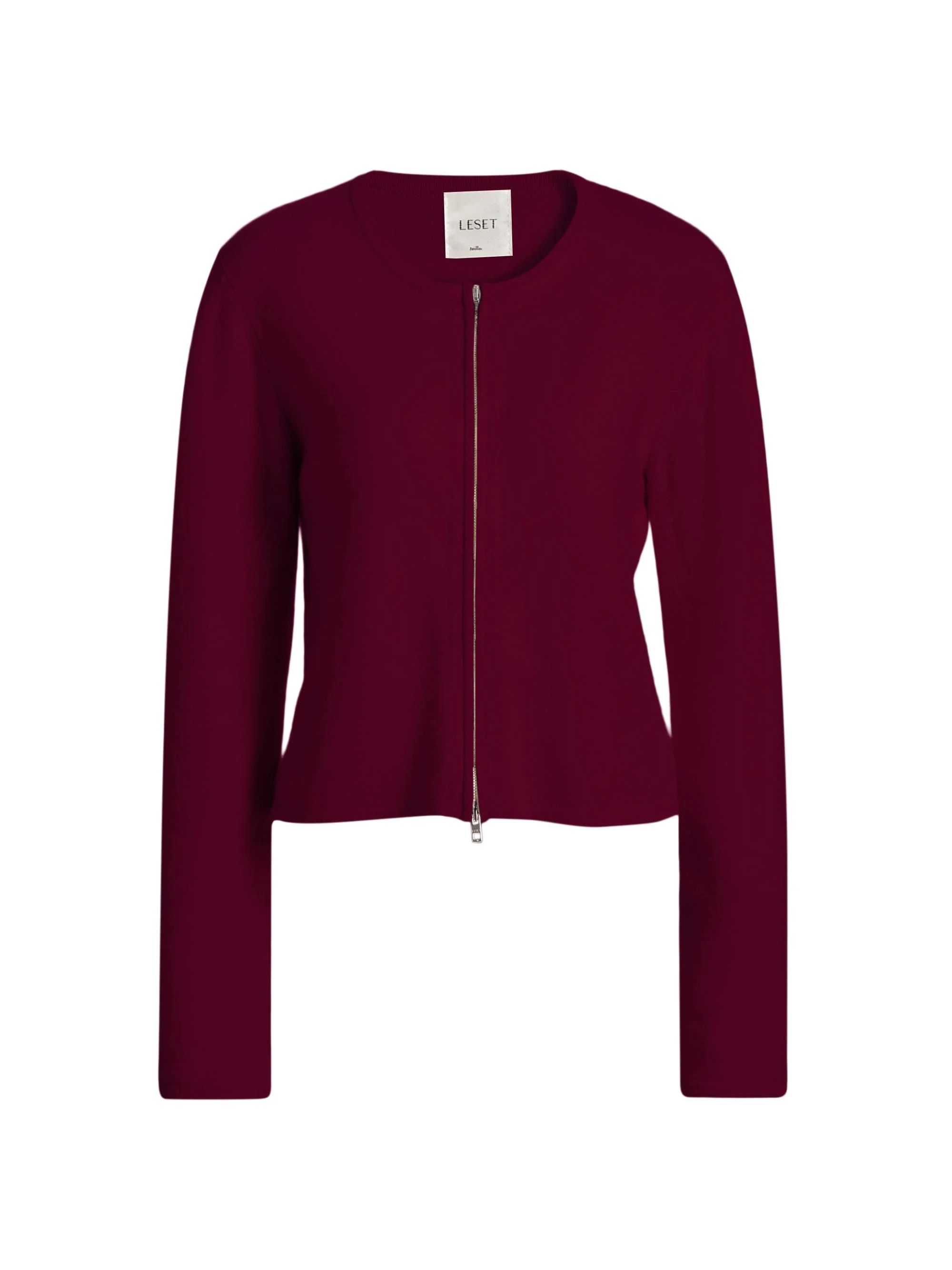 Women's Jesse Wool Two-Way Zip Cardigan - Mulberry - 1
