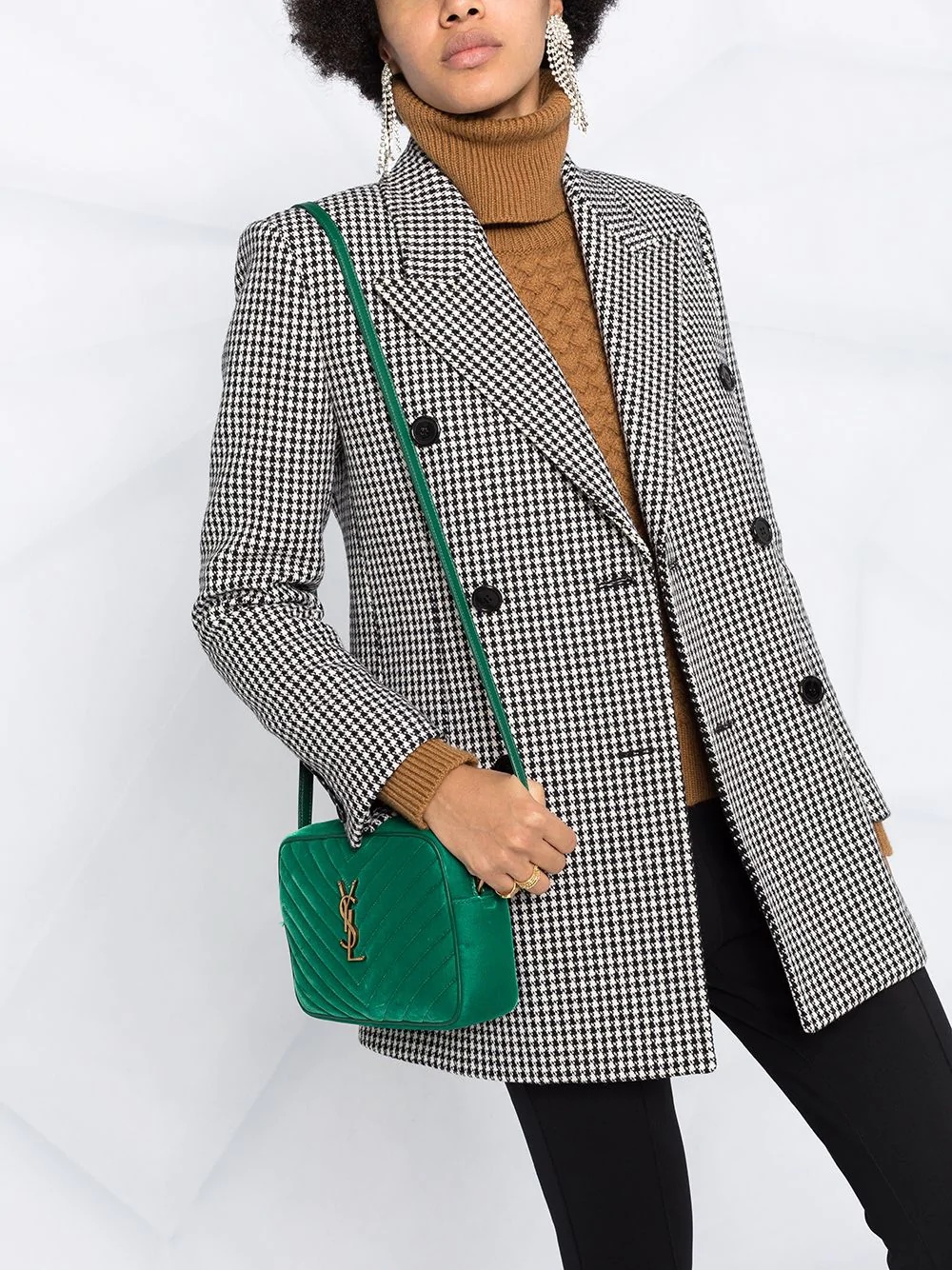 houndstooth double-breasted coat - 5