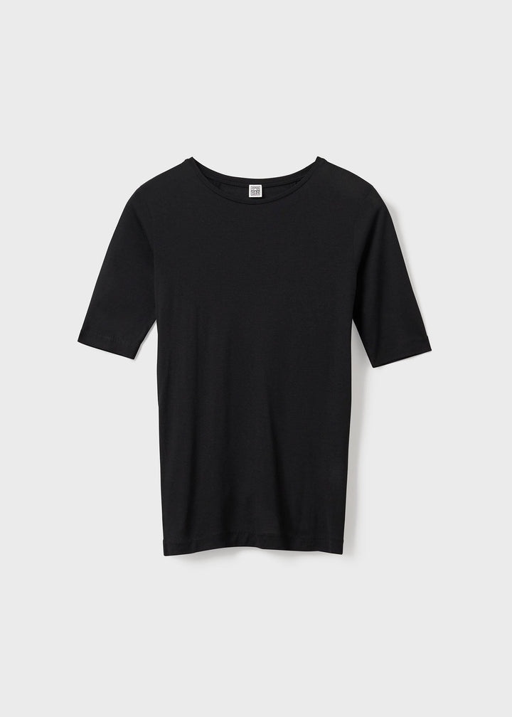 Thin cashmere modal tee black - 1