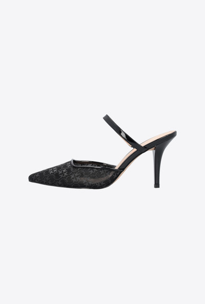 PINKO HEELED LACE MULES outlook
