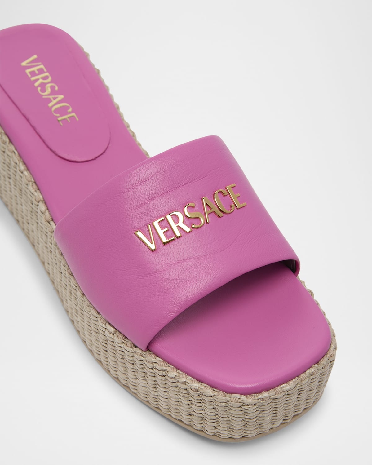 Tag Platform Lambskin Leather Mules - 6