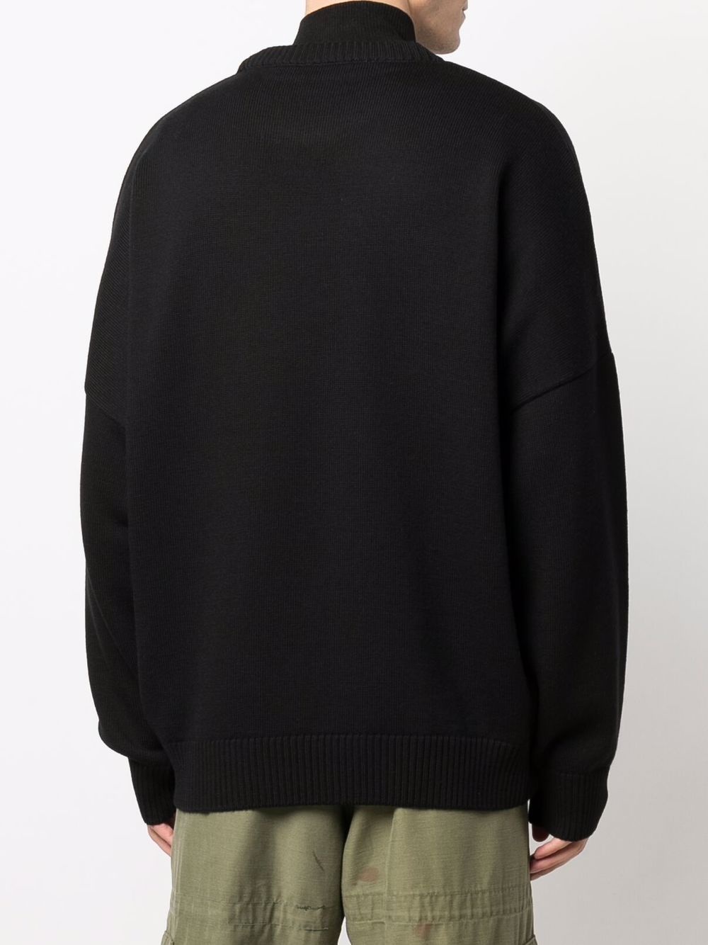 logo-print merino jumper - 4