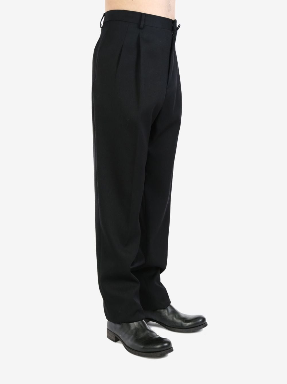 high-waisted tapered-leg wool trousers - 3