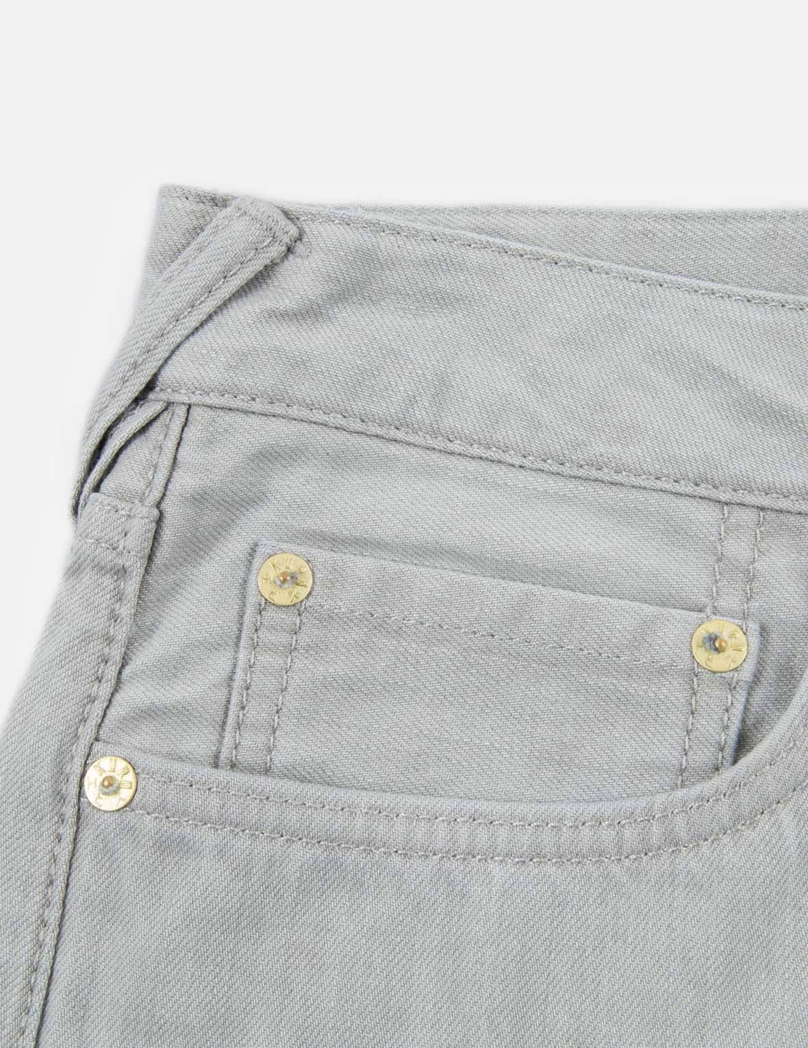 Logo Embroidery Drop-crotch Cropped-fit Denim Jeans #2027 - 10