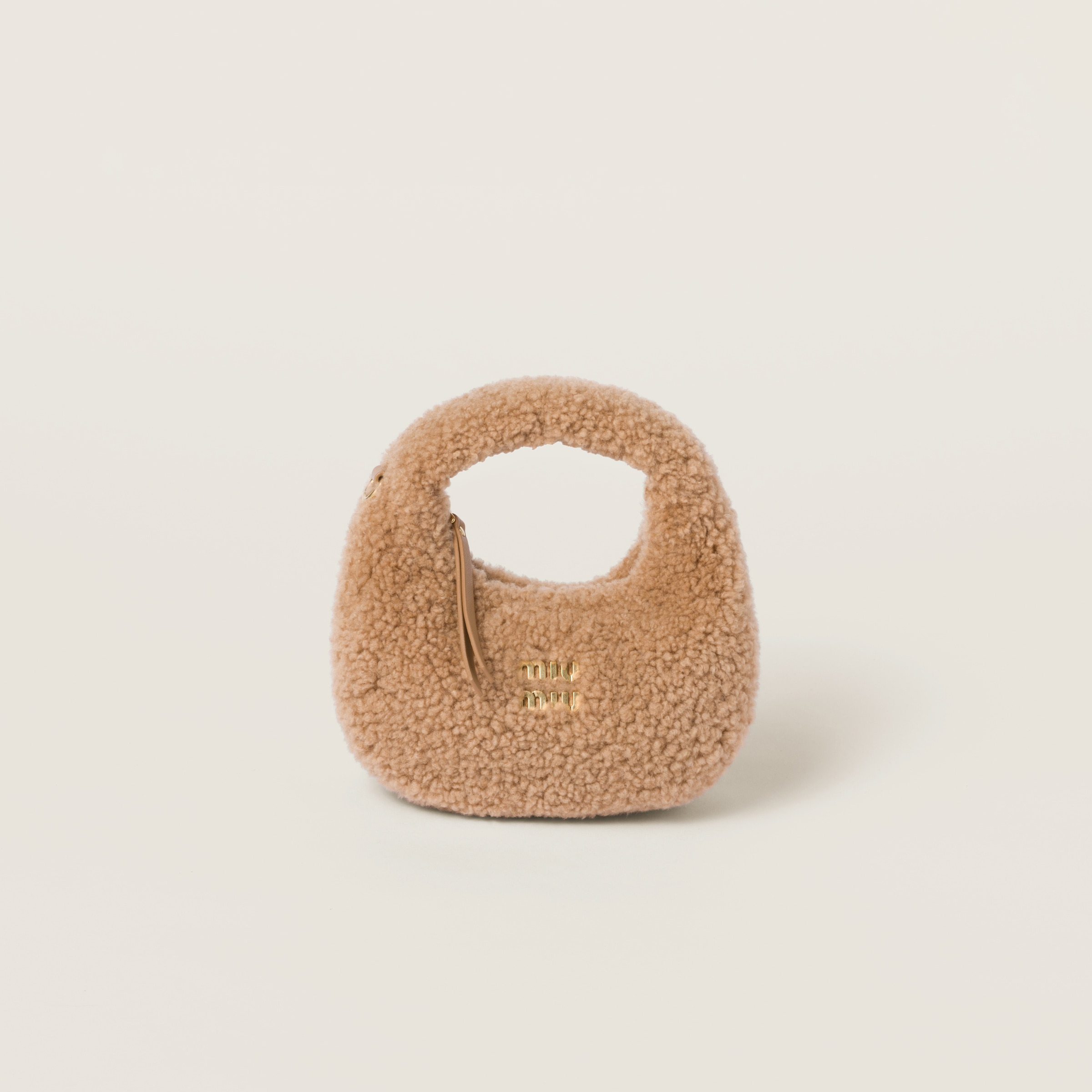 Wander shearling hobo bag with leather details - 1