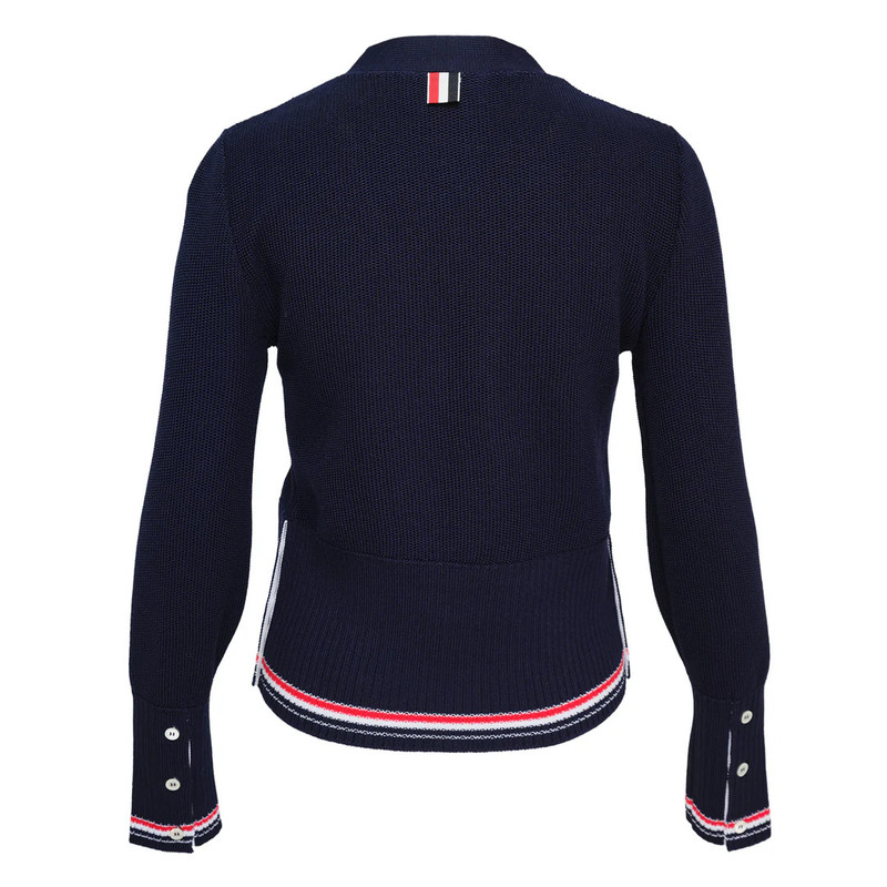 Thom Browne Textured Stitch Classic V Neck Cardigan outlook